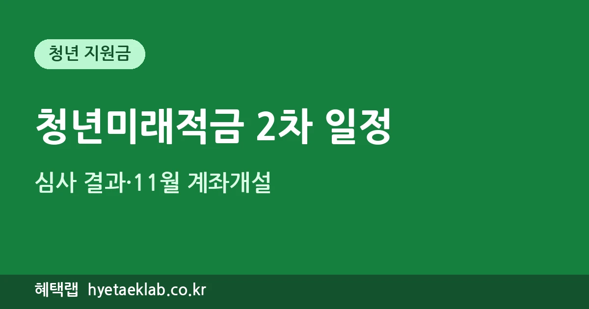 청년미래적금 2차 일정 - 심사 결과와 11월 계좌개설 안내 썸네일